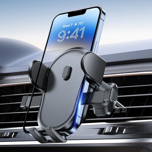 Miracase Universal Car Vent Phone Holder – Enhanced Non-Slip Clip for Safe Smartphone Mounting, Hands-Free Navigation & Communication, Compatible with All Models Including Latest i Phones – Sleek Grey Design for Ultimate Driving Safety and Ease