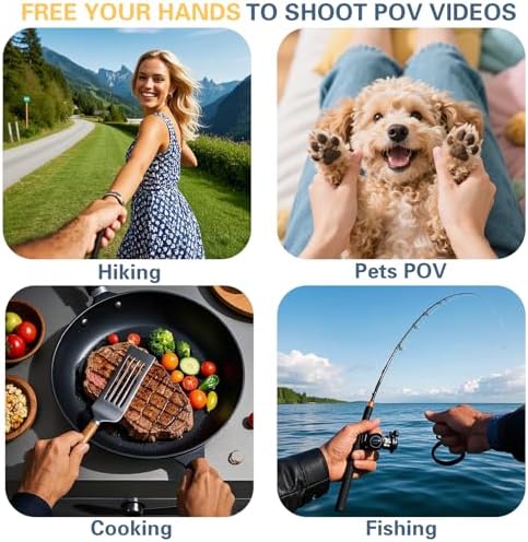 Beviliu Hands-Free Magnetic Neck Phone Holder for Seamless Content Creation – Ideal for Vloggers, Chefs, and Adventurers | Compatible with i Phone 12-16, Android, Go Pro, and Insta360 | Lightweight Adjustable Chest Strap for Comfort and Stability During POV Video Filming