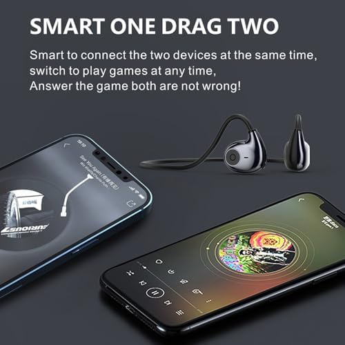 IHAO Ultra-Light Bone Conduction Bluetooth Headphones with Built-In MP3 Player – Open-Ear Ergonomic Earbuds for Active Lifestyles, Perfect for Cycling, Running, and Skiing – Sweat-Proof, Comfortable Fit with Exceptional Sound Clarity and Surround Awareness