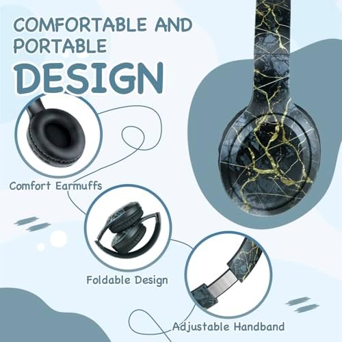 Advanced Bluetooth 5.3 Over-Ear Kids Headphones – Foldable Wireless Design with HD Sound, Built-In Microphone, and Safe Volume Control for Music, Gaming, and Movies – Universal Compatibility with Smartphones & Tablets (Black)