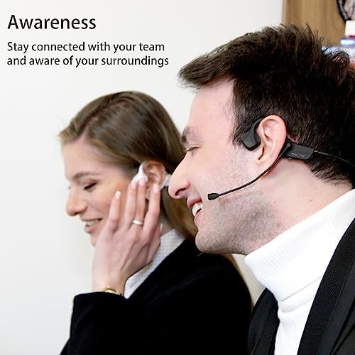 Next-Gen Bluetooth 5.0 Open Ear Wireless Headphones with Superior Noise-Cancelling Mic – IPX4 Waterproof Earbuds Perfect for Professionals and Active Lifestyles – Dual Device Pairing for Effortless Connectivity and Crystal-Clear Communication