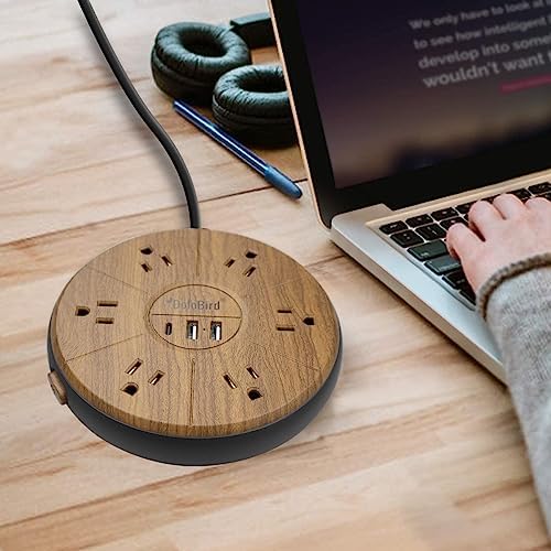 High-Power Surge Protector Power Strip with 6 AC Outlets and 20 W USB-C Fast Charging – Ideal for Home, Office, and Dorm Room Use with Circuit Breaker Safety Feature and Wide Outlet Spacing for Optimal Device Compatibility