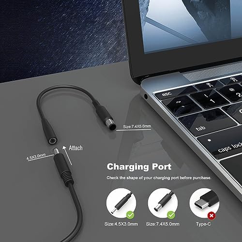 Universal 65 W AC Adapter for Dell Laptops – Fast Charging Power Supply for Latitude and Inspiron Series – Enhanced Compatibility with 4.5 mm & 7.4 mm Connectors – Ideal Replacement Charger for 5400, 7400, 7490, 3000, 5000, 7000 Series – Efficient Power Cord with Versatile Tips for All Dell Models – Upgrade Your Charging Experience Today