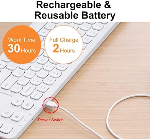 Transform Your Workspace with the SANWA Multi-Device Bluetooth Keyboard & Touchpad – Rechargeable Wireless Keypad for Seamless Mac, Windows & Tablet Use, Sleek White Design for Modern Professionals and Students, Effortless Navigation and Enhanced Efficiency