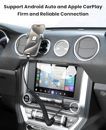 Ultimate Coiled USB A to USB C Cable for i Phone 15/16 Pro Max & Android Devices – Superior High-Speed Data Transfer & Robust Design for Seamless Apple Car Play & Android Auto Integration – Essential for Stress-Free Road Trips & Daily Drives