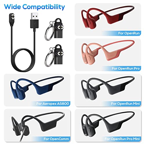 Premium 3.3 ft USB Magnetic Charging Cable for Shokz Bone Conduction Headphones – Enhanced USB-C Adapter Compatible with Openrun, Openrun Pro, Opencomm, Open Run Mini & Aftershokz Aeropex AS800 – Effortless Connectivity, Durable Design for Active Lifestyles, Quick Power Solution for On-the-Go Users
