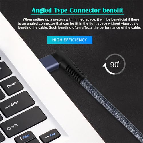 Revolutionary xiwai USB4 Type-C Male to Male Extension Cable – 20 Gbps Data Transfer with 100 W Power Delivery, 8 K Video Output, Coiled Design for Maximum Space Efficiency, and Angled Connector for Seamless Access in Compact Areas – Perfect for Laptops, Tablets, and Modern Tech Environments