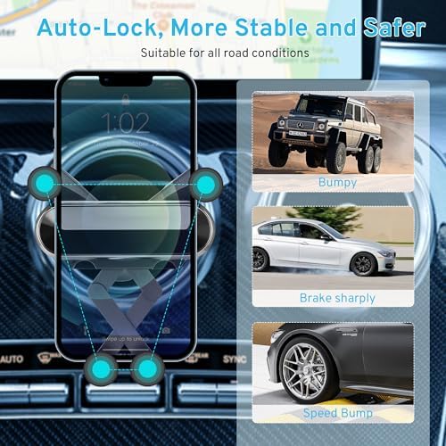 Mini Cooper-Specific Cell Phone Holder Mount for Enhanced Driving Safety and Convenience – Circular Air Vent Compatible Cradle for Models Including Countryman, Paceman, Clubman, Hardtop, and JCW Series R52-R60 F56-F60 – Effortless Installation and Superior Smartphone Accessibility