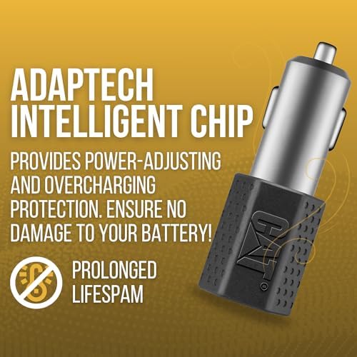 CAT Dual USB Rapid Car Charger – 3.4 AMP Multi-Device Vehicle Adapter for Efficient Charging of Smartphones, Tablets, and More – Compact & Universal Power Solution for On-the-Go Connectivity