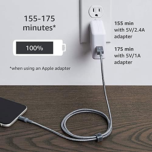 Experience Ultimate Charging Efficiency with the Amazon Basics 6-Foot USB-A to Lightning Charger Cable – MFi Certified, Durable Nylon Braided Design for Fast Power Delivery to Apple i Phone 14, 13, 12, 11, X, Xs Pro, Pro Max, Plus, i Pad – Stylish Dark Gray Finish for Enhanced Compatibility