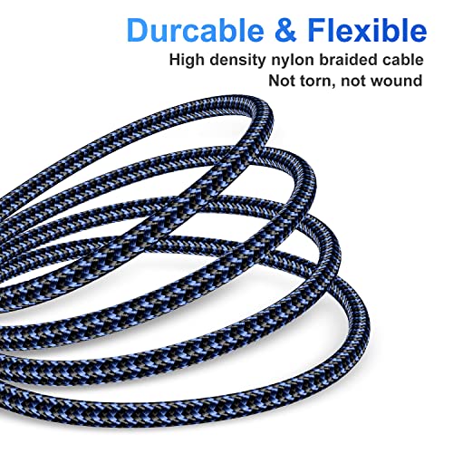 Ultimate i Phone Charger Cord Set – 4 Pack (1.5/3/6/6 FT) | MFi Certified Lightning Cables for Fast Charging | Compatible with i Phone 13, 12 Pro Max, Mini, 11 Pro, XS, XR, X, 8, 7 Plus, 6 s, 6 SE (2020), i Pad, i Pod | Durable Nylon Braided Design for Tangle-Free Convenience | Elevate Your Charging Experience with Enhanced Compatibility and Speed