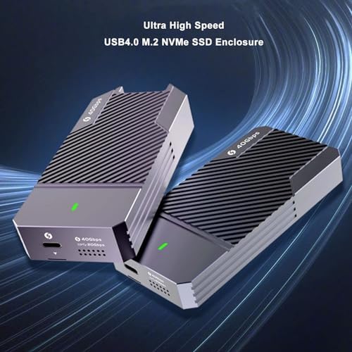 Ultra-Fast 4 TB M.2 NVMe SSD Enclosure – Premium Aluminium Alloy Type C Adapter for 2230/2242/2280 SSDs, USB 3.2 40 Gbps, Cross-Platform Compatibility with Windows, Linux, OS X – Optimal Heat Dissipation & Durable Protection for Data Security