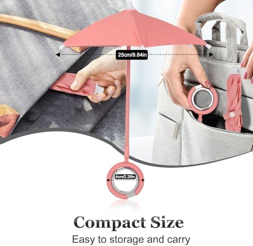 Magnetic Umbrella Phone Stand for Sun Protection,Adjustable Sun Shade Shield for iPhone 16/15/14/13/12 Pro Max,Samsung & Google,Detachable Ring Stand,Heat-Resistant Design,Car Mount Compatible, Black – Enhanced Compatibility and Speed