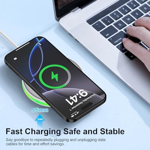 15 W Fast Wireless Charging Pad for Samsung Galaxy S25 Ultra, Pixel 9 Series, and i Phone 16 – Universal Charging Station with Enhanced Safety Features and Non-Slip Design for All Qi-Compatible Devices – High-Speed Charging, Case-Friendly, and Reliable Performance for Everyday Use