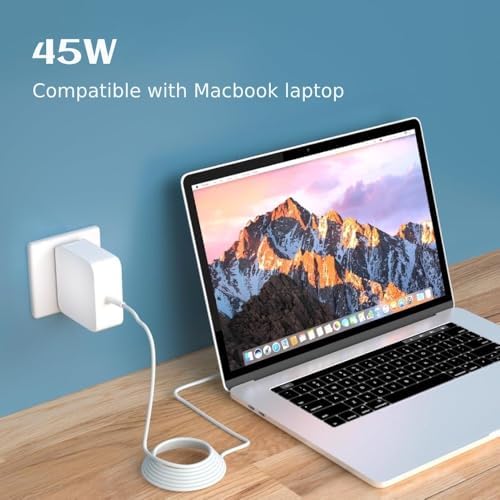 Advanced 45 W T-Tip Charger for Mac Book Air A1436 A1466 A1465 – Rapid Charge Power Adapter for 11″ & 13″ Retina Laptops – CE/FCC/ROHS Certified Safety, Robust Construction, and 6 ft Cord for Exceptional Portability and Convenience