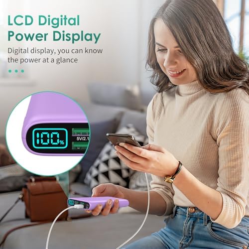 High-Capacity 38800 m Ah Portable Power Bank with LCD Display – Multi-Device Charger Featuring 5 USB Outputs and USB-C Connectivity for Fast Charging – Ideal for i Phone 16/15/14/13 Pro, Samsung Galaxy, Pixel, and Nexus – Ultimate On-the-Go Charging Solution in Blue