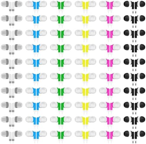 Vibrant 60-Pack Earbuds for Kids – Colorful Classroom Headphones in 6 Playful Shades for School, Travel & Home Learning – Lightweight, Durable Design with Superior Sound Quality for Tablets, Laptops & Smartphones – Foster Engagement and Fun in Educational Settings