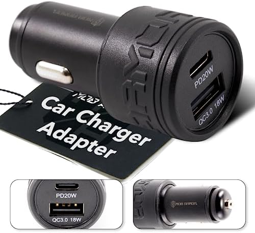 Mob Armor 38 W Dual USB Quick Charge Car Charger – Universal Fast Charging Adapter for USB A & USB C Devices – Compact and Durable Car Phone Charger for Efficient Power on the Go – Ideal for Road Trips and Daily Commuting – Stay Connected with Enhanced Compatibility
