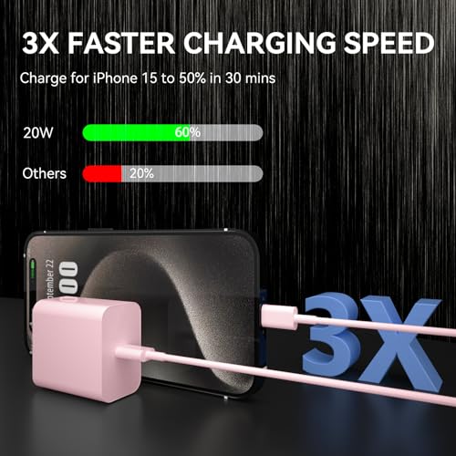 Ultimate i Phone 16 Pro Max Fast Charger with 8 FT USB-C Cable – High-Speed Wall Adapter in Stylish Purple – Compatible with i Phone 15 Series and i Pad Pro – Perfect for Quick Charging on the Go – Enhance Your Charging Experience with Extended Reach and Reliability