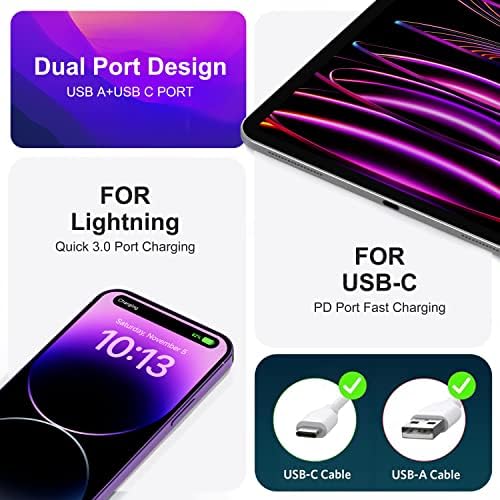 30 W Dual Port USB C Fast Charger Pack – Rapid Charging Adapter for i Phone 16/15/14/13/Pro/Pro Max & i Pad, Enhanced Compatibility with Samsung S21/S22 & Google Pixel – Compact Power Solution for Home, Office & Travel