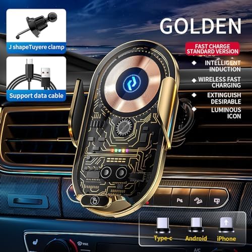 Revolutionary Wireless Car Charger & Transparent Phone Holder for Android – Fast Automatic Sensing Mount for Effortless Air Vent Installation – Stay Connected & Hands-Free While Driving
