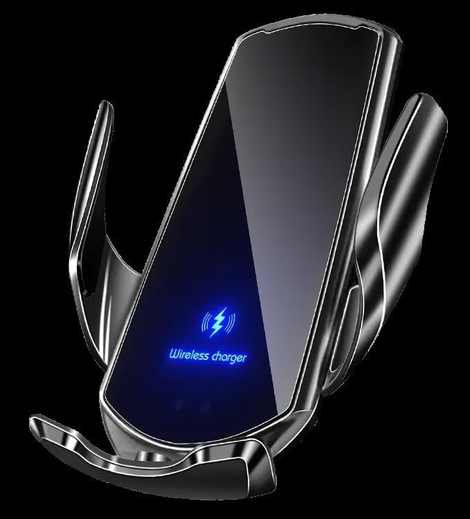 Sleek 15 W Fast Wireless Car Charger & Automatic Phone Holder – Effortless One-Handed Clamping for i OS/Android Devices – Stylish Air Vent Mount for Enhanced Safety and Convenience on the Road