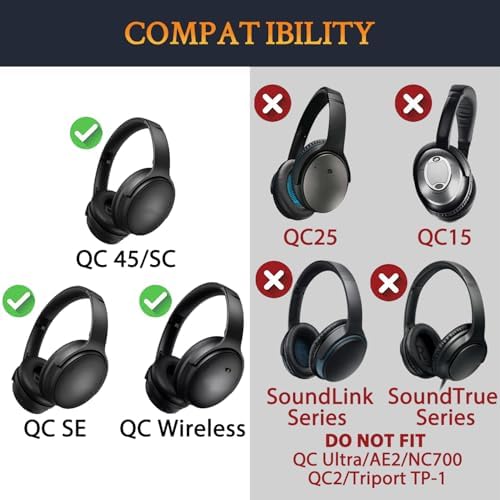 Transform Your Bose Quiet Comfort 45 & SE Headphones with Luxurious SOULWIT Replacement Earpads in Burgundy – Premium Soft Protein Leather Cushions for Unmatched Comfort and Superior Sound Isolation, Perfect for Long Listening Sessions and Easy Installation