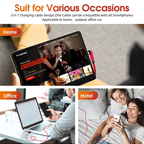 Revolutionize Your Charging Experience with the 3-Pack 10 FT Magnetic Charging Cable Set – Featuring 540° Rotating Connector, 3-in-1 Compatibility for i Phone, Micro USB, Type C Devices, and Durable Nylon Braiding with LED Indicator for Effortless Use and Enhanced Durability – Perfect for Home, Office, and On-the-Go Charging Solutions