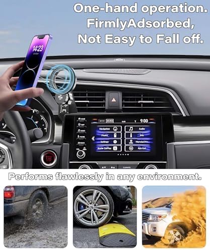 Revolutionize Your Honda Civic Driving Experience with the Premium Magnetic Phone Holder – 360-Degree Rotating Mount for 5/7-Inch Screens | Hands-Free Convenience & Enhanced Safety | Perfect Smartphone Cradle for 2016-2021 Models