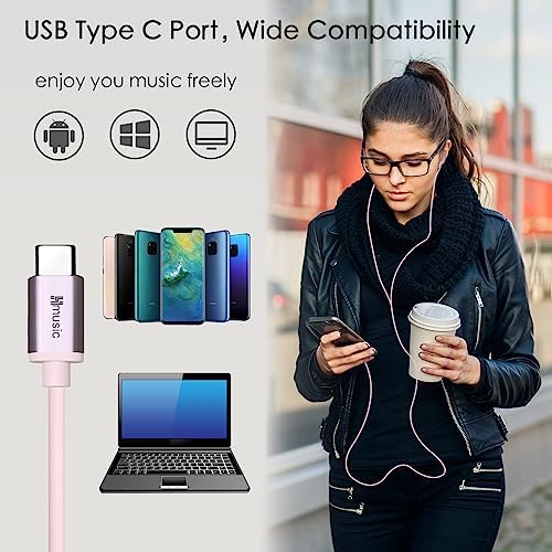 Hmusic USB-C Sleep Earbuds – Ultra-Comfortable Noise Isolation Earphones for Side Sleepers, Meditation, and Air Travel – Lightweight Silicone Design with Integrated Mic for Insomnia Relief and Ultimate Relaxation – Ideal for Enhanced Serenity and Peaceful Rest