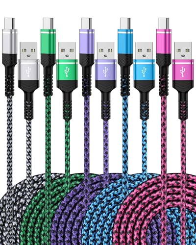 [6FT 5-Pack]USB A to USB C Cable, 60W USB Type C Fast Charging Cord, USB C Cable Compatible with iPhone 16e/16Pro/15/15Pro, Galaxy S24 Ultra, S24+, S23, Z Fold6, Google Pixel 9 Pro XL/9 Pro/9, Switch – Enhanced Compatibility and Speed