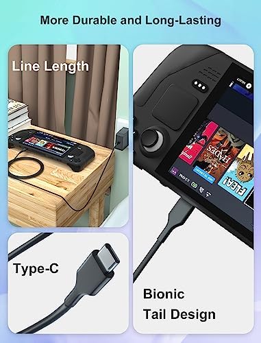 High-Performance 45 W USB C Charger with 6 FT Power Cable | PD 3.0 Fast Charging Wall Adapter for Steam Deck, Nintendo Switch, Samsung Galaxy S23 & S22 | Ultimate Compatibility & Safety Features for Gaming on the Go