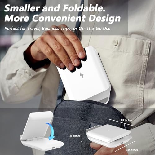Portable 2-in-1 Fast Charging Station for Samsung Galaxy Z Flip Series – Foldable Wireless Charger with Enhanced Compatibility for Galaxy S, Note, and Watch – Ideal Travel Companion with Adapter Included – Sleek Black Design for Effortless Power on the Go