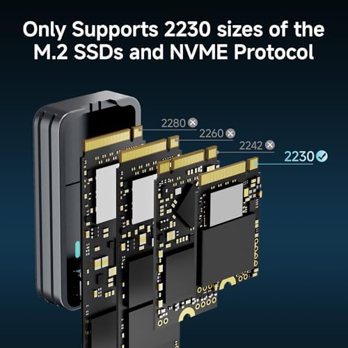 Ultra-Fast USB 3.2 Gen 2 M.2 NVMe SSD Enclosure – Versatile Adapter for 2230 Size Solid State Drives, Supports M & B&M Keys, Portable External Drive Case for Effortless Data Transfer and Storage Expansion, Ideal for Professionals and Tech Enthusiasts, MP83 Model