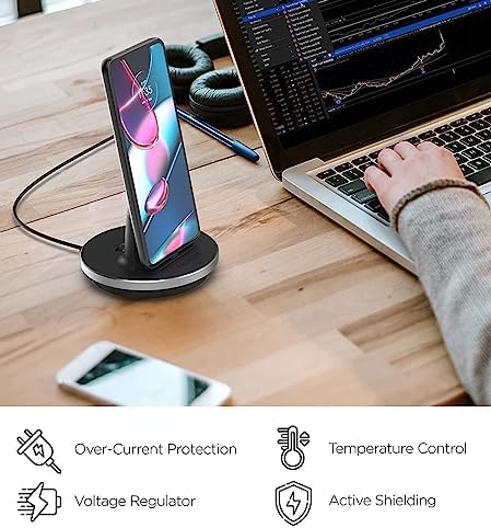 Revolutionize Your Charging Routine with the Adjustable Encased i Phone Dock – MFI Certified Lightning Charger for Fast, Case-Compatible Power Solutions – Sleek Desktop Stand for Optimal Viewing and Effortless Access to Your Device