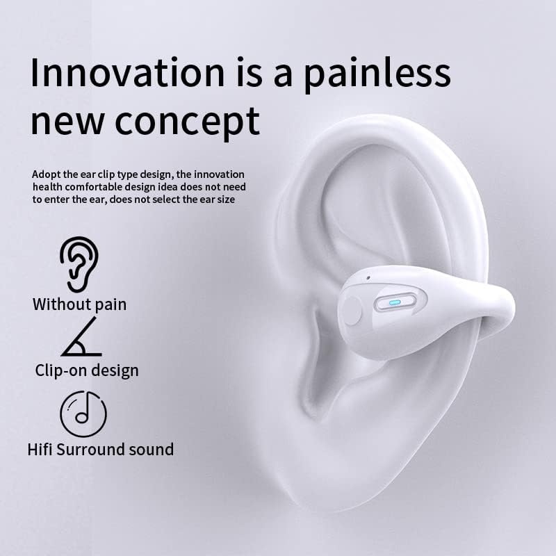 Ultra-Lightweight Bluetooth 5.3 Open-Ear Sports Earbuds – Sweat-Proof Wireless Headphones with Hi-Fi Stereo Sound for Active Lifestyles, Perfect for Outdoor Adventures and Enhanced Awareness (Black) – Unparalleled Comfort for All-Day Wear