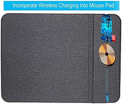 Innovative Qi-Certified Wireless Charging Mouse Pad – 15 W Fast Charger for i Phone & Samsung – Elevate Your Workspace with Non-Slip Design & Enhanced Device Compatibility – Essential Desk Accessory for Seamless Charging & Precision Tracking
