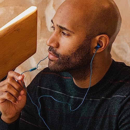Panasonic Ergo Fit Wired Earbuds with Microphone – Superior Sound Quality with Ergonomic Comfort, Universal 3.5 mm Jack Earphones for Phones and Laptops in Stylish Metallic Purple – Custom-Fit Earpieces (S/M/L) for Optimal Audio Experience and Hands-Free Calls – RP-TCM125-VA