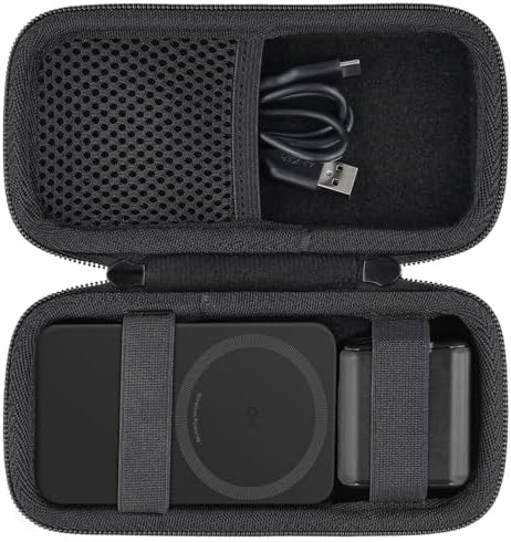 Khanka Premium Hard Travel Case for Anker Mag Go 6.6 k/10 k Power Banks & USB-C Adapters – Ultimate Protection & Organization on the Go, Shockproof Design with Soft Lining for Scratch Prevention, Lightweight & Compact Travel Accessory, Secure Zipper Closure for Safe Storage