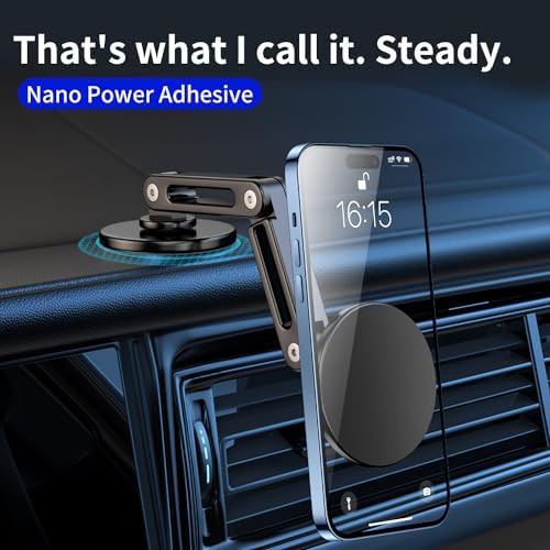 Sleek Aluminum Alloy Magnetic Car Phone Holder for Tesla Model 3/Y – 360-Degree Rotating Mount for Hands-Free Navigation – Universal Fit for All Smartphones – Effortless Installation & Enhanced Safety on the Road