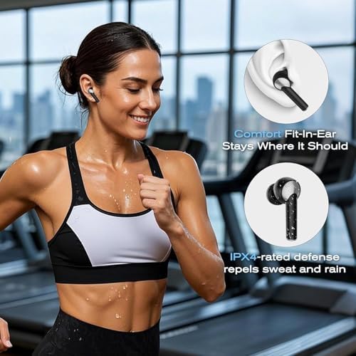 Ivrydas True Wireless Bluetooth Earbuds – Exceptional Noise Cancellation for Crystal Clear Sound – 151-Hour Standby Time for Uninterrupted Audio – Effortlessly Compatible with Laptops, Tablets, and Smartphones – Elevate Your Listening Experience with Ultimate Comfort and Quality for Work and Play