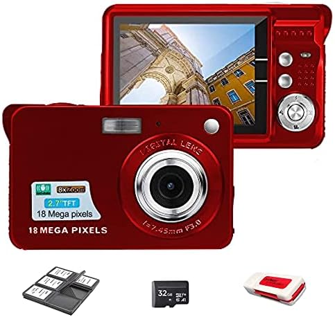 Acuvar 18 MP Digital Camera for Adults & Kids – Compact HD Photography with 2.7″ LCD, Rechargeable Battery, Ideal for Indoor/Outdoor Use & Seamless Sharing – Perfect First Camera for Budding Photographers