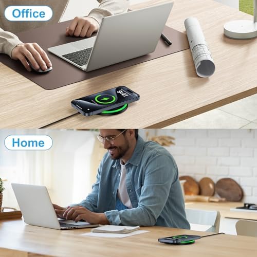 15 W Fast Wireless Charger Pad for Samsung Galaxy, i Phone, Pixel & Motorola – Ultimate Charging Station with Safety Features & Sleek Design – Perfect for S25 Ultra, Z Flip 7, G Power & More – Portable Qi-Compatible Solution with Power Adapter Included
