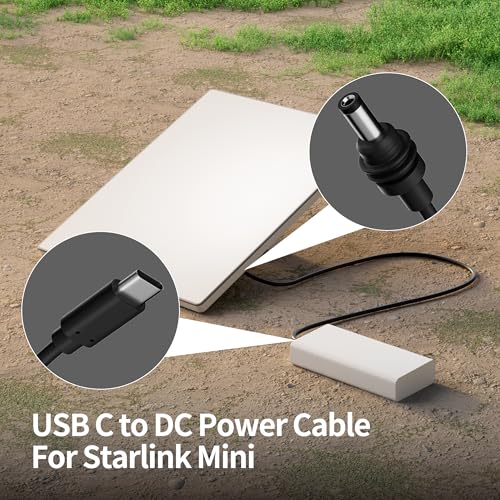 for Starlink Mini Cable 2M/6.5FT USB C to DC Power Cable 100W PD Input for Starlink Mini Power Cord Waterproof Charging Cable for 65W+ PD Power Bank – Enhanced Compatibility and Speed