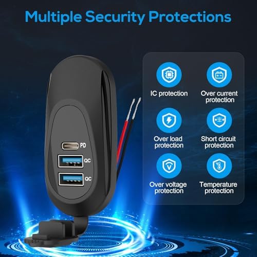 Linkstyle Dual USB Car Charging Socket (2 PCS) – 18 W QC3.0 & 20 W PD3.0 Type-C Adapter for 12 V/24 V Vehicles & Marine Use – Fast Charging Solution for Smartphones, Tablets & GPS Devices – Compact, Durable, and Reliable Power Accessory