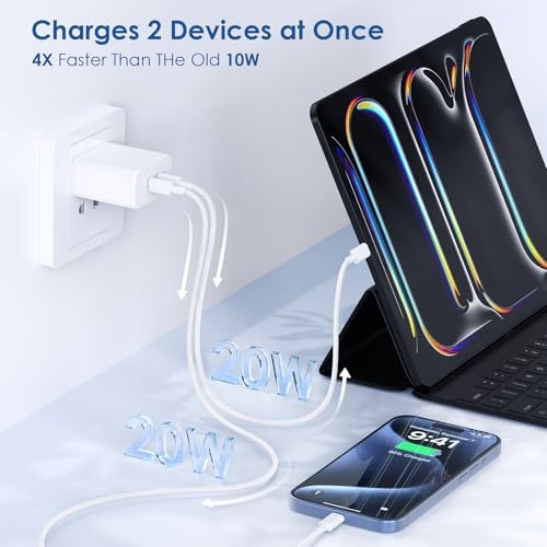 Essri 45 W PD 3.0 Ultra-Fast Charger Duo with 10 FT USB-C Cable – Premium Charging Solution for i Phone 16/15 Pro Max and Mac Book – High-Efficiency Power Delivery, Multi-Voltage Compatibility (20 V/2.25 A, 15 V/3 A, 12 V/2 A) – Perfect for On-the-Go Charging and Enhanced Device Performance