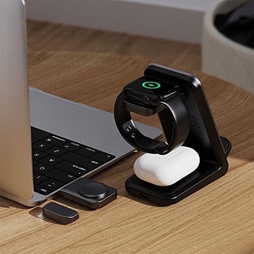 Ultimate 3-in-1 Fast Charging Hub for Apple Devices – Streamlined Power Station for i Phone 15/14/13/12/11/Pro/Max/XS/XR/X Pro Max, Apple Watch Series 7/6/5/4/3/2/SE, and Air Pods 3/2/Pro – Compact, Stylish Multi-Device Charger for Home and Office Use, Rapid Charging Efficiency, Clutter-Free Design, Reliable and Durable Charging Solution
