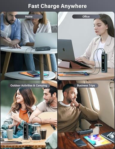 Ultimate 100 W Fast Charging Power Bank – 10,000 m Ah Portable Charger with USB-C & USB-A Ports, Smart TFT Display, Emergency LED Light & SOS for i Phone 16/15, Galaxy, i Pad, and Mac Book – Ideal for Home, Office, and Camping Adventures