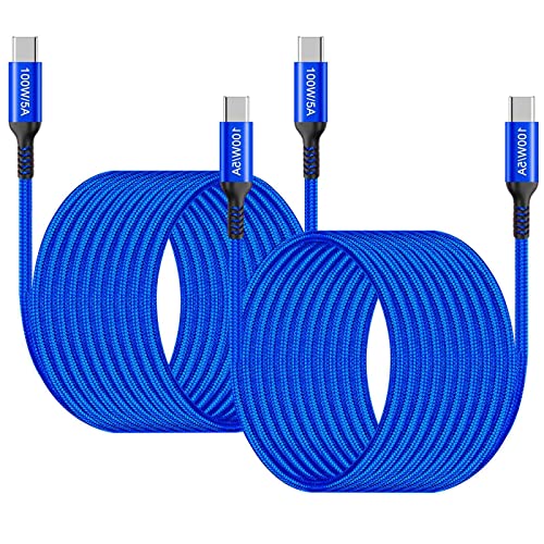 Elevate Your Charging Experience with Awnuwuy 100 W Pink USB C to USB C Cable – 10 ft Long (2-Pack) for Fast Charging & Data Transfer, Compatible with i Phone 15 Series, i Pad Pro, Mac Book Air, Samsung Galaxy S23/S22, Pixel 6 – Stylish Durability & Enhanced Performance for All Your Devices
