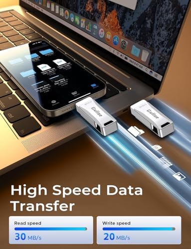 Gulloe 512 GB Flash Drive for i Phone, i Pad, Android & PC – Effortless Plug and Play USB Memory Stick with No App Needed, Sleek Metal Silver Design for Fast Photo and Video Backup, Perfect Storage Expansion Solution